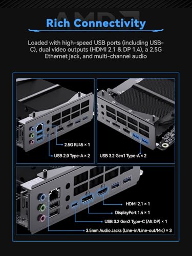 Image of MINISFORUM BD775i SE Motherboard AMD Ryzen 7 7745HX Barebone Gaming PC, HDMI+DP+USB-C Triple Video Outputs,2X DDR5 SODIMM Slot Mini PC, 2.5G RJ45, Radeon 610M Graphics