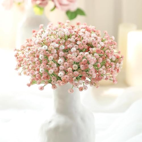 Image of Art Street Babys Breath Pink Flowers Artificial Gypsophila Bouquets Flowers | New Year Mothers Day Gifting, Faux Flowers for Vases | Decoration Items for Living Room| Set of 3 (Size: 14 Inch)