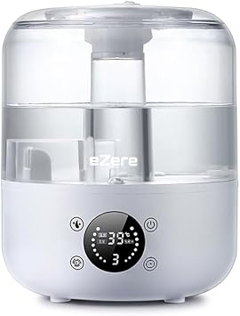 Ezere TH-413 Ak ll  Dijital Hava Nemlendirici | 3L Kapasite, Dokunmatik Panel, Uzaktan Kumanda, Sessiz  al ma, BEYAZ