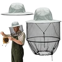 Mosquito Head Net Hat, Imkerhut mit Schleier, Grau Hut mit Moskitonetz, Moskitonetz Hut, Mückenschutz Kleidung Imkerhut für Camping, Wandern, Angeln, Gartenarbeit