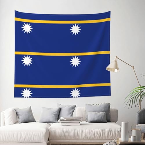 Tapiz grande con estampado de la bandera de Nauru, textil de pared de 152 x 130 cm 2
