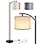 Rottogoon Floor Lamp for Living Room, LED Standing Lamp with 2 Lamp Shades Tall Industrial Arc Floor Lamp Reading for Bedroom, Office, Study Room (9W LED Bulb, Beige & Gray Shades Included)