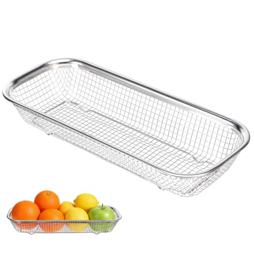 Hemoton Cestino di scarico rettangolare in acciaio inox, 31 cm