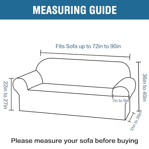 H.Versailtex PART-HVSOFA1P-3OATMEAL-YH 1 Peice Stretch Velvet Sofa Covers For 3 Cushion Couch Covers Sofa Slipcovers Furniture Protector Soft thumb #1