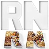 Acellegic 2 Pcs RN Grad Party Decorations Nurse Letter Fillable Tray 10'' Nursing Graduation Party Decor Registered Nurse Cardboard Tray for Food Candy Cake Dessert Class of 2026 Congrats Grad