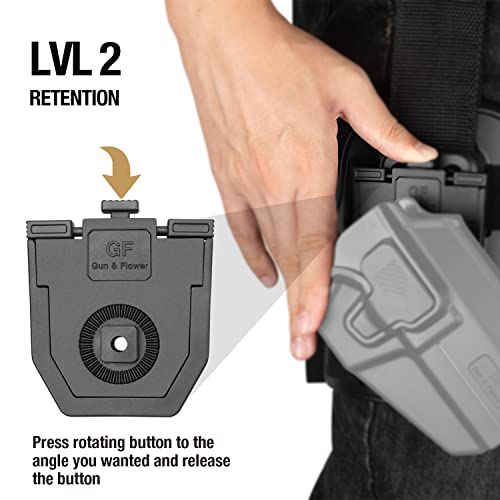 Gun & Flower Rotating Quick Dis./Connect Adapter, Paddle Adapter For Gun Holsters/Magazine Pouches And Attachments, Outside Waistband Carry Gun Accessories, Quick Release Attachment,360 Degrees Adj. #TOP1