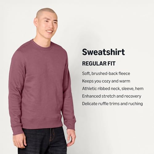 Image of Amazon Essentials Men's Crewneck Fleece Sweatshirt with Ribbing (Available in Big & Tall)