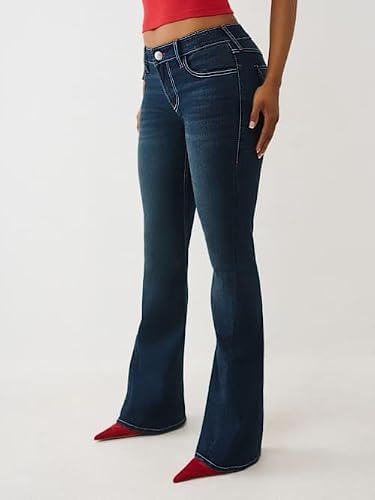 True Religion Joey damska pojedyncza igła średni stan Flap Flare, niebieski, 27