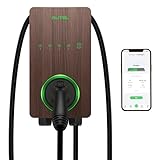 Autel Home Smart Electric Vehicle (EV) Charger up to 50Amp, 240V, Indoor/Outdoor Car Charging Station with Level 2, Wi-Fi and Bluetooth Enabled EVSE, 25-Foot Cable,Wood Grain