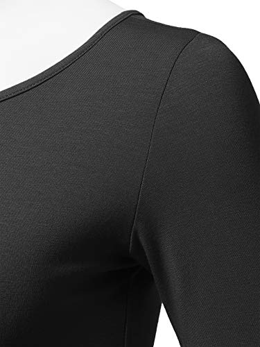 SSOULM Women's Basic Stretchy 1/2 Sleeve Crewneck Slim Fit T-Shirt Top with Plus Size4