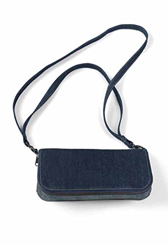 B&C - Petit sac à main pochette en jean - Denim Foldover Zipped Clutch DNM Vibe Small - bleu marine - mixte homme/femme