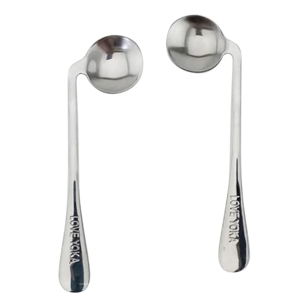 WIPPWER 2 Piezas de Utensilios adaptativos Cucharas en ángulo curvadas Utensilios de for Comer Cubiertos for temblores de Manos, Artritis, Parkinson o Uso de Ancianos