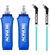 JEELAD Soft Folding Water Bottles BPA-Free Leak-Proof TPU Running Collapsible Flask for Hydration...