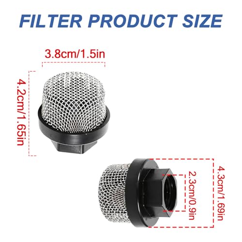 Image of Airless Spray Filter 6Pcs 246385 Hose Inlet Strainer Filter Inlet Suction Strainer Mesh Filter for 390 395 490 495 595 Replacement for Tube Filter Screen