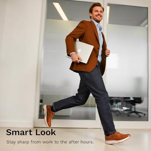 Bruno Marc Men's Casual Dress Sneakers Shoes, All-Day Comfort Cushioning Walking Breathable Lightweight Oxfords MaxFlex ActiveMetro,Size 10.5,Brown,BMUMOX2421