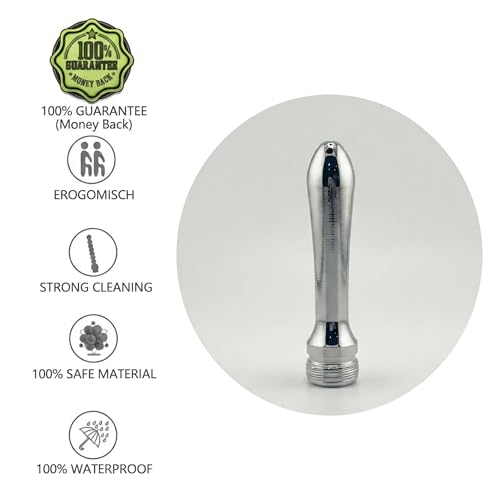 Image of 5 Holes Aluminum New Nozzle Clean Shower Head, Aluminum Cleaner Flushing Cleansing System,Shower enemas for Colon Cleanse Men and Women(with velevt Bag)