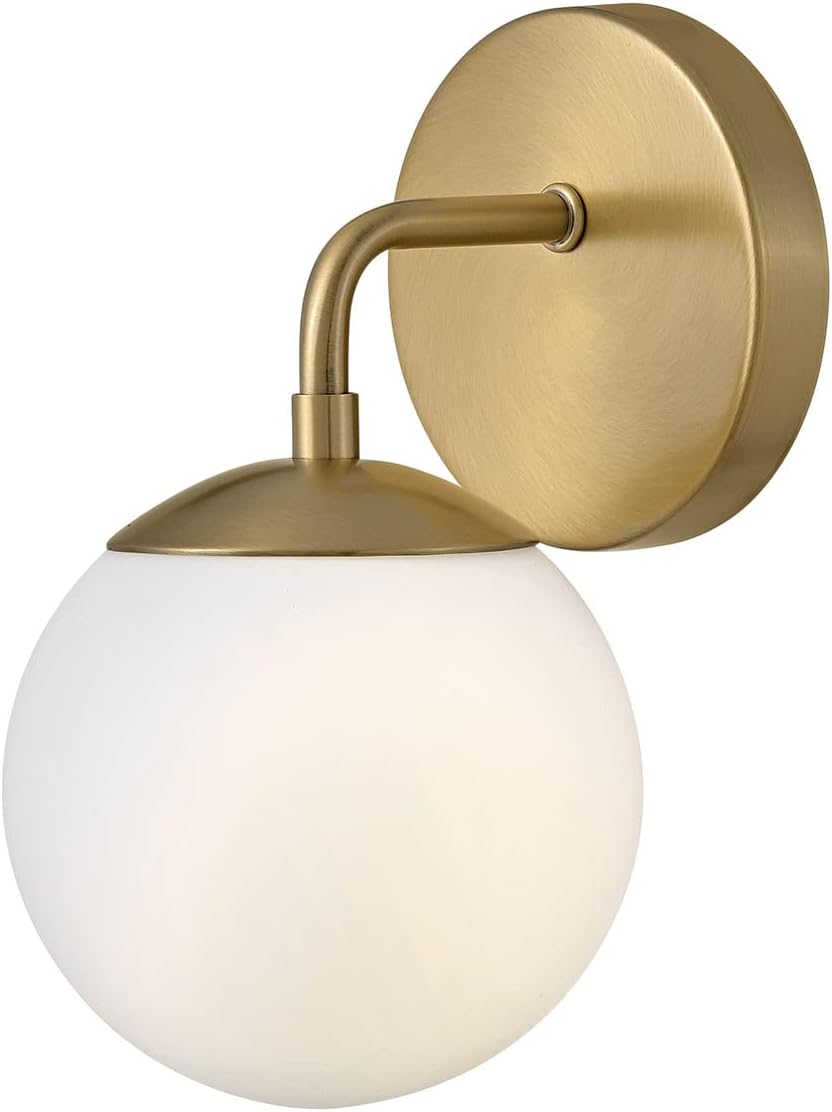 Lark Julep 85000LCB Single Bath Vanity Light, Art Deco Globe, Modern Style, Lacquered Brass