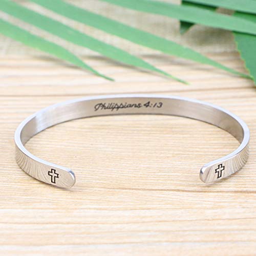 𝐂𝐡𝐫𝐢𝐬𝐭𝐢𝐚𝐧 𝐁𝐫𝐚𝐜𝐞𝐥𝐞𝐭𝐬 for 𝐖𝐨𝐦𝐞𝐧 Inspirational Religious Gifts for Her Bible Verse Bapstism Jewelry Cuff Bangle4