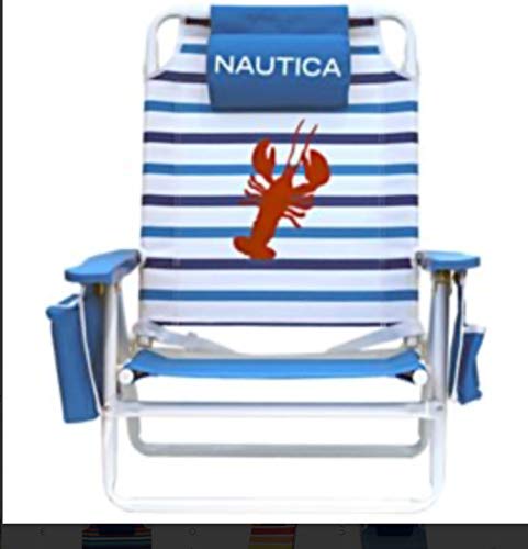Essex Nautica Jumbo 5-Position Beach Chair in Lobster Stripe