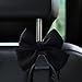 Mandark 2PCS Car Seat Headrest Hooks, Cute Bow Vehicle Hooks for Purses and Bags, Automotive Purse Hook Hanger Interior Decoration Accessories, Universal for SUV, Sedan, Truck (Black Line)