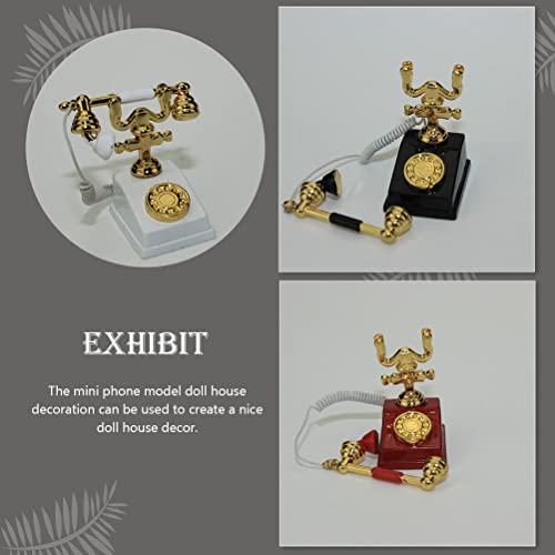 TOYANDONA 3 PCS Miniatura Telefone Modelo Mini Casa Decoração Liga Telefone Decoração Casa Decoração