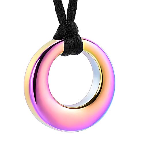 Hearbeingt Cremation Jewelry Urn Necklace for Ashes, Circle of Life Eternity Memorial Pendant