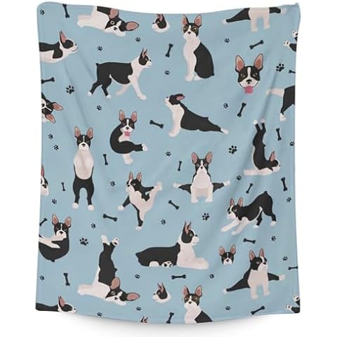 BEOIIBIRD Boston Terrier Blanket Cover