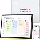 BIGASUO 10.1" Digital Calendar, Full HD Touchscreen Smart Planner,with Task & Reward Meal Plan Great for Family Schedules & Chore Organization, LED Reminder Light,Photo Display