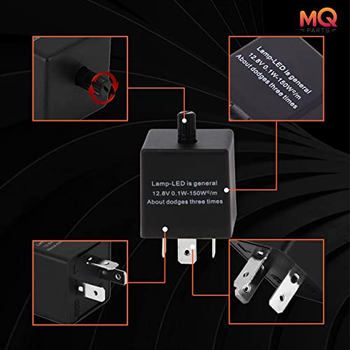 Mqparts 2 Packs 3-Pin Cf13 Ep34 3-Pin Adjustable Led Electronic Flasher Relay Fixes Motorcycle Car Turn Signal Light Bulb Hazard Warn Hyper Flash No Flashing - Premium Cf13 Jl-02 Part #TOP3