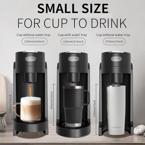 Ekspres do espresso, ekspres do kawy na kapsułki ze zbiornikiem na wodę 350 ml, regulowany uchwyt na kubek, funkcja automatycznego zamykania kapsułek K-Cup, idealny do domowego parzenia cappuccino i