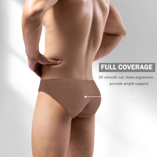 ZONBAILON Men's Breathable Sexy Underwear Bamboo Rayon Briefs Pouch Bikini Low Rise Pack3