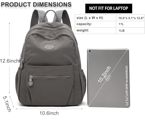 Image of Pealwel Mini Backpack Purse for Women,Small Nylon backpacks for Ladies Backpacks Women Anti Theft Travel Bag (Grey)