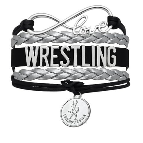 Image of Sportybella Wrestling Charm Infinity Bracelet- Wrestling Jewelry - Sports Personalized Gifts for Wrestlers,Teams, Moms and Coaches