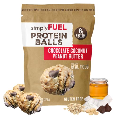 simplyFUEL Whole-Food Protein Balls (Peanut Butter Chocolate Coconut Fusion) - 8 g High-Protein...