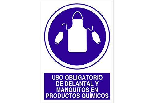Plimpo Señal Adhesiva 210X148Mm Uso Obligatorio De Delantal Y Manguitos En Productos Químicos En Oferta Cofan O56Ad210148 Señal Adhesivo, 210 X 148 Mm