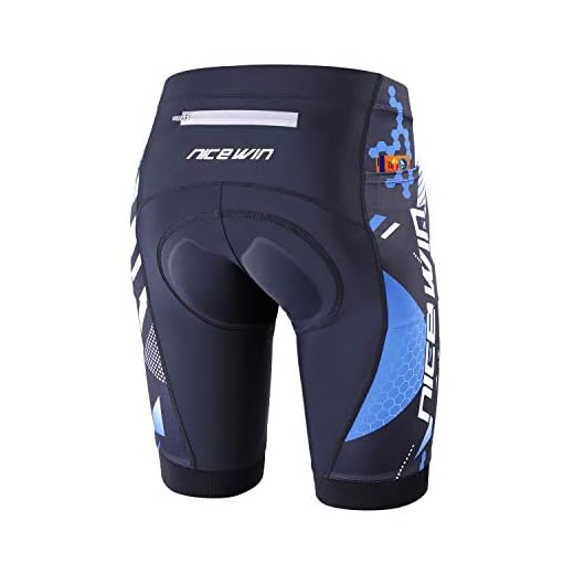 NICEWIN Radlerhose Herren mit Sitzpolster 4D Gepolsterte Fahrradhose kurz Atmungsaktive schnelltrocknende stoßfeste Herren Fahrrad Hosen Radhose, XL, Blau