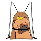 Aurelx Capibara Turnbeutel Kinder, Capybara Rucksack mit Doppelseitig Bedruckten Capybara-Muster, Capybara Geschenke für Verwandte, Freunde, Capybara-Fans, Sportbeutel für Jungen Mädchen