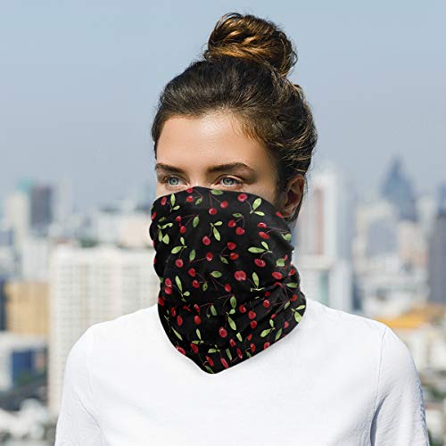 Bandanas for Women Face, Neck Gaiter Mask Headband for Men Women Mask Cherry4