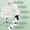 Amazon.com: Yaheetech Faux Leather Office Chair Modern Vanity Chair ...
