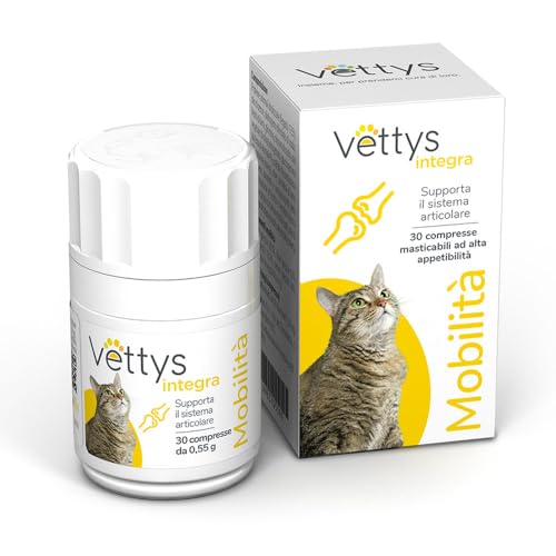Vettys Integra Mobilità Gatto - Integratore per il Benessere Articolare - 30 Compresse Masticabili