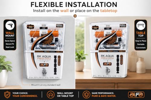 Image of Rk Aqua Fresh India Altis White (Ro+uv+uf+Alkaline,zinc,copper+Tds Adjuster) Ro Water Purifier (RO+UV+UF+COPPER+ZINC+CALCIUM+TDS ADJUSTER) Best For Home /Office Purpose | 15LPH | (Alfa-White)