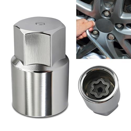 Surosha D-Wheel Locking Lug Nut Removal Tool Lug Nut Remover Steel Drive Wheel Lock Key with Socket Anti-Theft Wheels Nut Remover & Installer Professional Locking Lug Nuts Key Fit for Most Cars