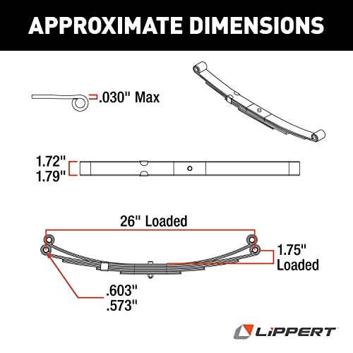 Lippert Replacement 26" Leaf Spring For Rv Trailer Suspension System; 1,750 Lbs. #TOP1
