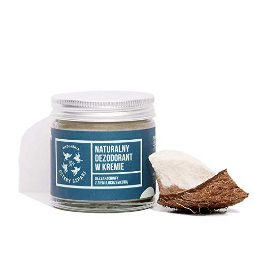 Four Starlings Soapmakers natürliches, farbloses Creme-Deodorant mit Kieselgur, Pfeilwurzelpulver, Sheabutter, absorbiert Schweiß, beruhigend, ohne Duft, 1 Tiegel x 60 ml