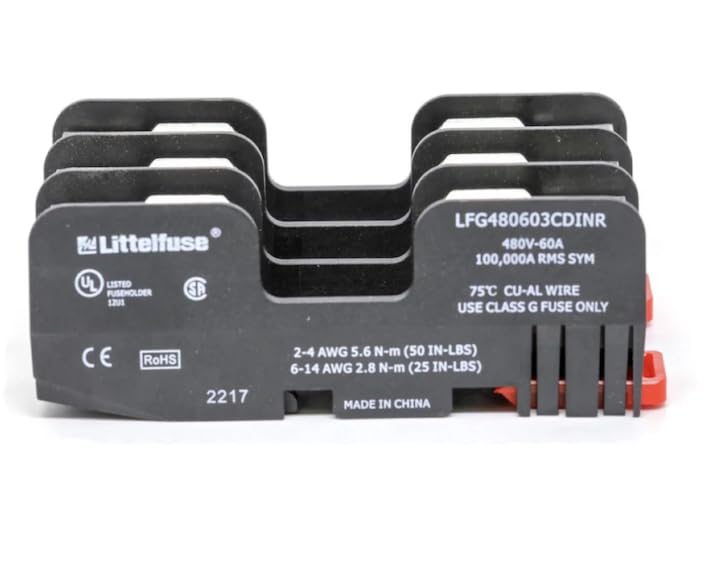 LFG480603CDINR, Fuse Holder Class G Fuse Block 480V 60A 3 Pole