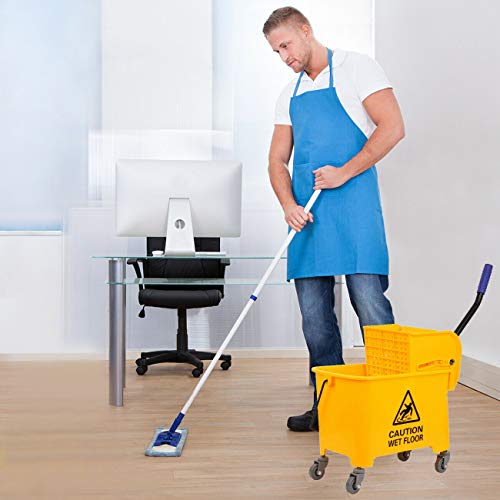 Xinyun Mop Bucket With Heavy-Duty Wringer, Household Portable Mop Bucket With Wringer On Wheels, 5 Gallon 21Qt Plastic Combo Bucket By Dryser, Ideal For Floor Cleaning, Low Noise, Yellow #TOP1