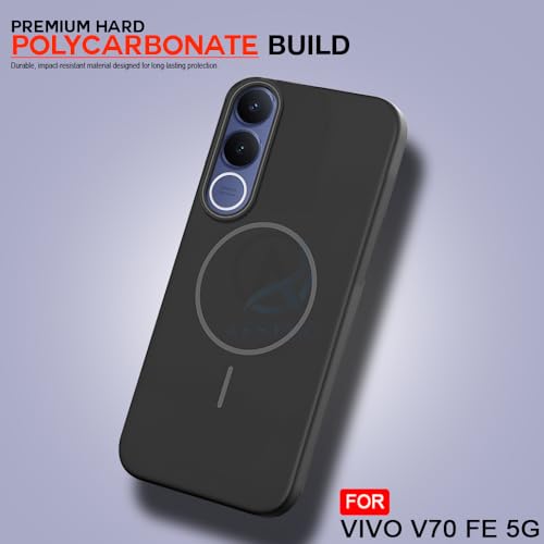 Image of AESTMO Shockproof Back Case Cover for Vivo V70 FE 5G | Slim Hard Shell | Hard Back Cover for Vivo V70 FE 5G (Compatible with MagSafe Accessories, Black)