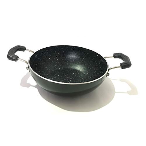 G&D Aluminum Nonstick Cookware Flat-Bottom Wok Deep Fry Kadai Non-Stick Deep fry pan Kadhai Frying pan Karai for Frying Cooking 2 Gallery Image