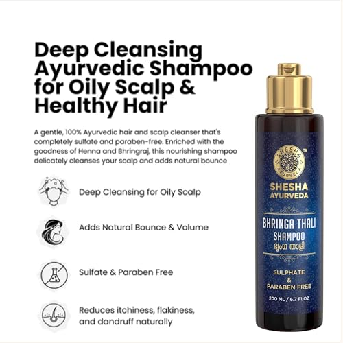 Image of Shesha Ayurveda Bhringa Thali Ayurvedic Shampoo & Conditioner Combo Kit (Sulphate & Paraben Free) 200 ML Each