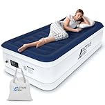 Active Era Luxury Single Inflatable Mattress | Puncture Proof Single Airbed with Flock Coating | Quick 3 Mins Blow Up Bed with Built-in Pump | Portable Air Bed for Home, Camping & Guests 188x99x36.5cm